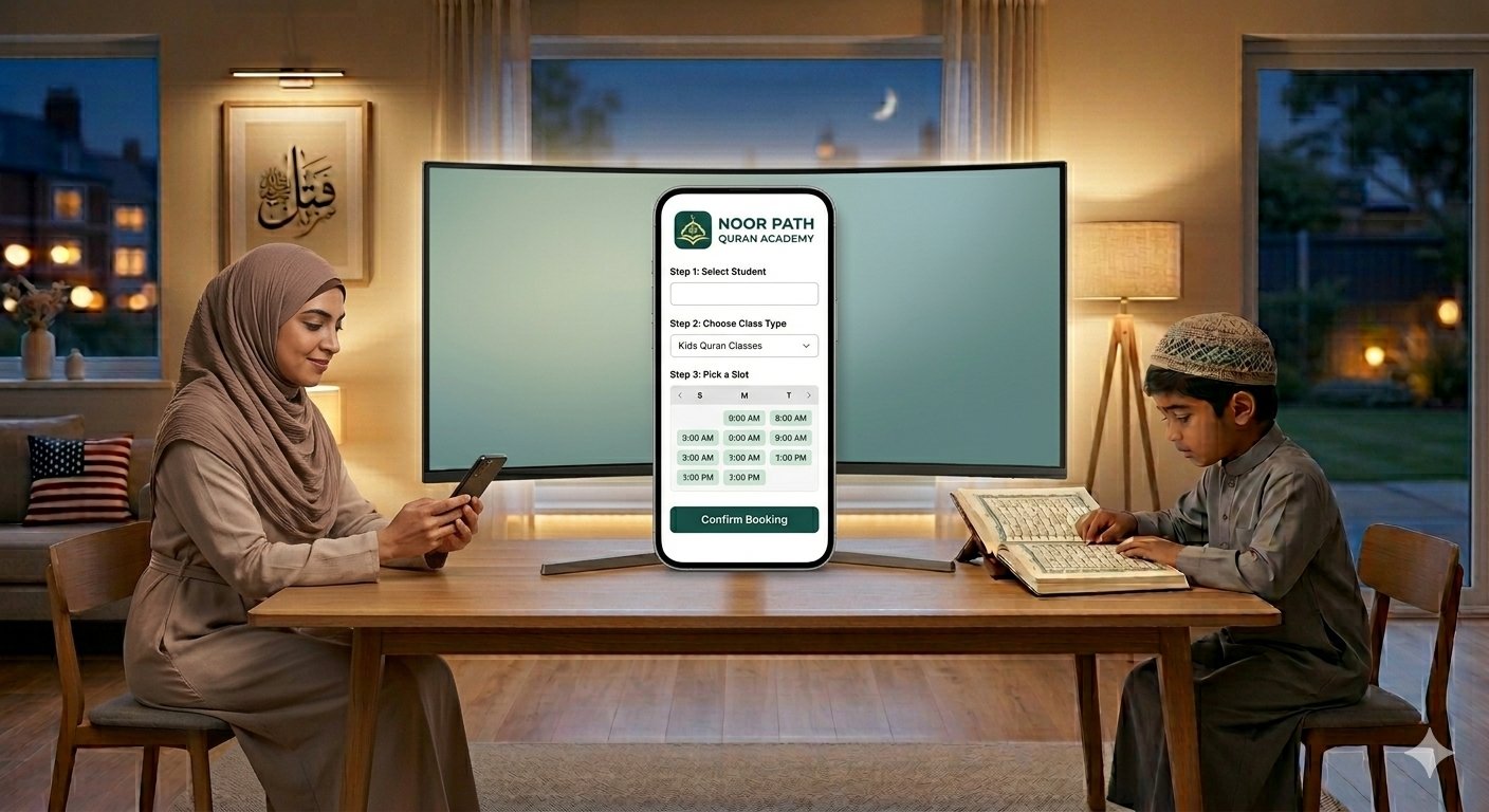 How NoorPath Academy works - booking process